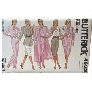 Butterick 4635 Misses Coat Jacket Skirt Pants Shirt Size 8-12 1980s